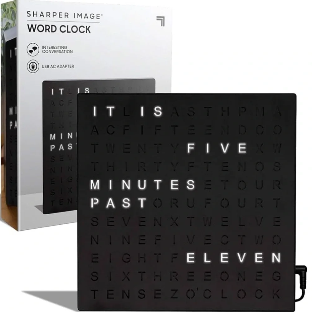 New Sharper Image Light-Up Word Clock 7.75